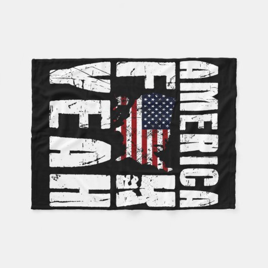 4 juli Grappig - Amerika Yeah Fleece Deken (Voorkant (Horizontaal))