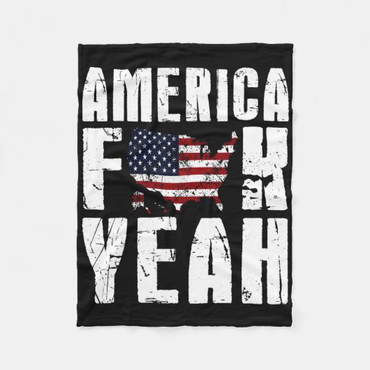 4 juli Grappig - Amerika Yeah  Fleece Deken (Voorkant)