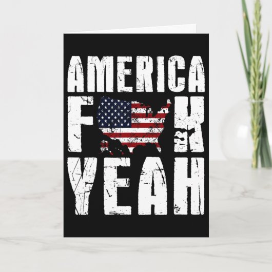 4 juli Grappig - Amerika Yeah Kaart (Voorkant)