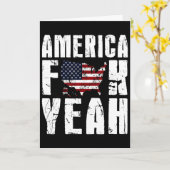 4 juli Grappig - Amerika Yeah Kaart (Gele Bloem)