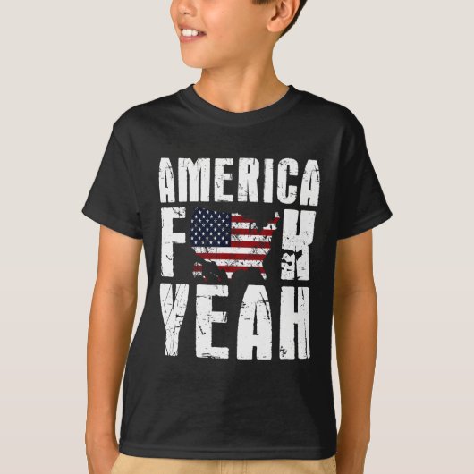 4 juli Grappig - Amerika Yeah T-shirt (Voorkant)