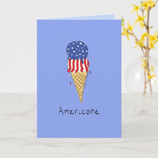 4 juli: Grappig Amerikaans ijs Kaart (Gele Bloem)