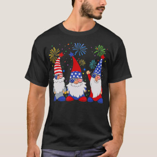 4 juli grappig patriottisch gnomen zonnebril amer t-shirt