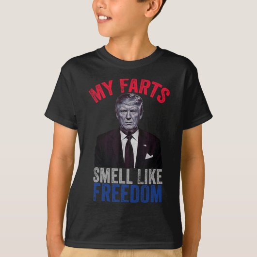 4 juli Grappig Trump Patriottisch Mijn scheten rui T-shirt (Voorkant)