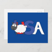 4 juli Grappig USA Schaap Briefkaart (Voorkant / Achterkant)