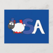 4 juli Grappig USA Schaap Briefkaart (Voorkant)