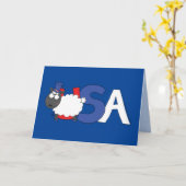 4 juli Grappig USA Schaap Kaart (Gele Bloem)