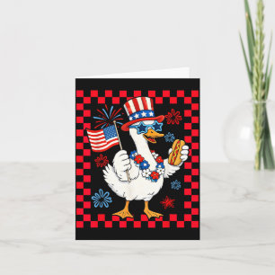 4 juli grappige Amerikaanse gans patriottische vla Kaart