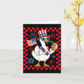 4 juli grappige Amerikaanse gans patriottische vla Kaart (Gele Bloem)