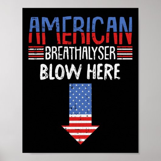 4 juli Grappige Amerikaanse vlag Patriottisch Poster (Voorkant)