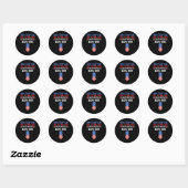4 juli Grappige Amerikaanse vlag Patriottisch Ronde Sticker (Vel)