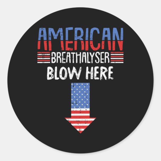 4 juli Grappige Amerikaanse vlag Patriottisch Ronde Sticker (Voorkant)