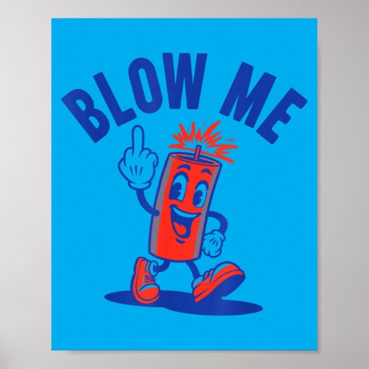 4 juli grappige blaas me vuurwerk poster (Voorkant)