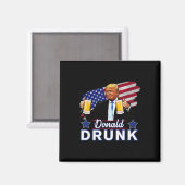 4 juli Grappige Drink Presidenten - Donald Dru Magneet (Voorkant / Achterkant)
