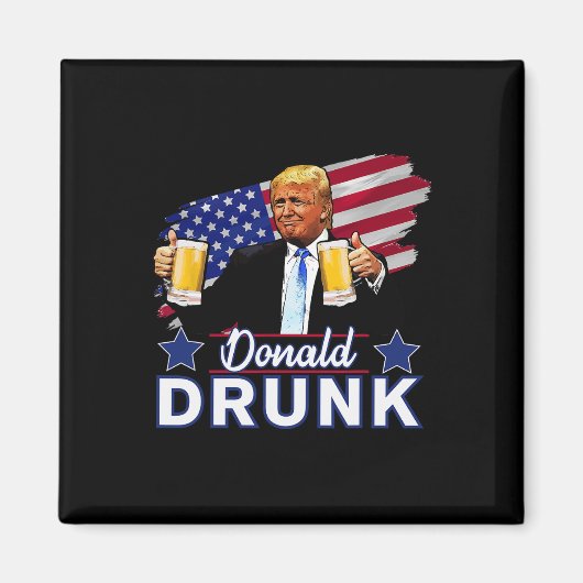 4 juli Grappige Drink Presidenten - Donald Dru Magneet (Voorkant)