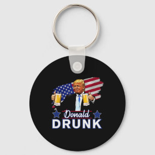 4 juli Grappige Drink Presidenten - Donald Dru Sleutelhanger