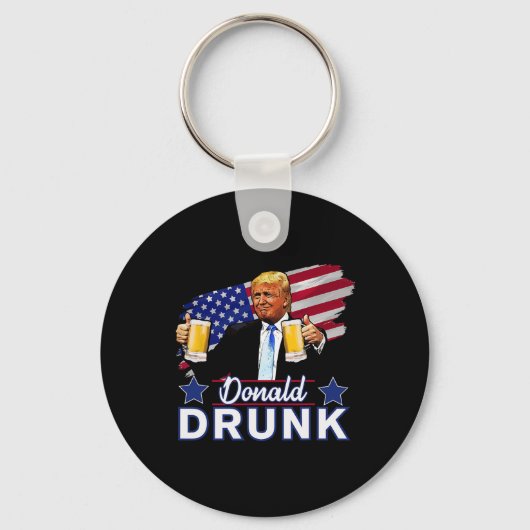 4 juli Grappige Drink Presidenten - Donald Dru Sleutelhanger (Voorkant)