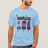 4 juli Grappige Merica ijs T-shirt (Voorkant)