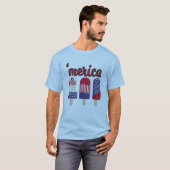 4 juli Grappige Merica ijs T-shirt (Voorkant volledig)