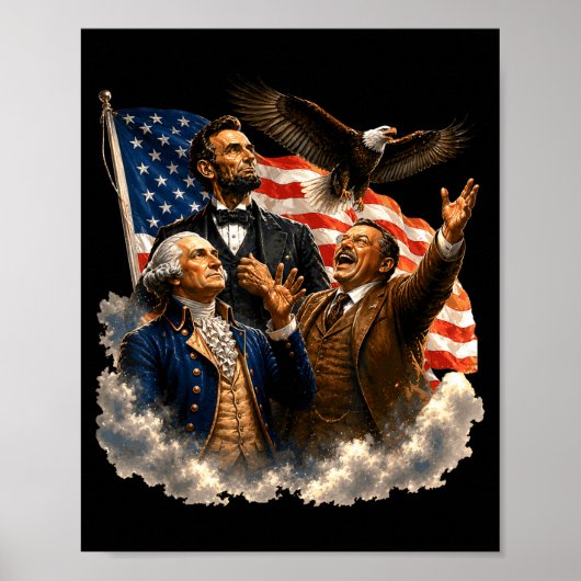 4 juli grappige patriottische Amerikaanse vlag Poster (Voorkant)