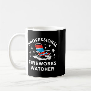 4 juli grappige professionele vuurwerk kijker koffiemok