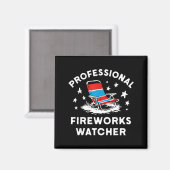 4 juli grappige professionele vuurwerk kijker magneet (Voorkant / Achterkant)