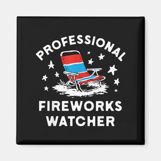 4 juli grappige professionele vuurwerk kijker magneet (Voorkant)