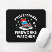 4 juli grappige professionele vuurwerk kijker muismat (Met muis)