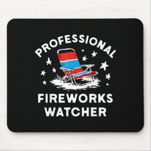 4 juli grappige professionele vuurwerk kijker muismat