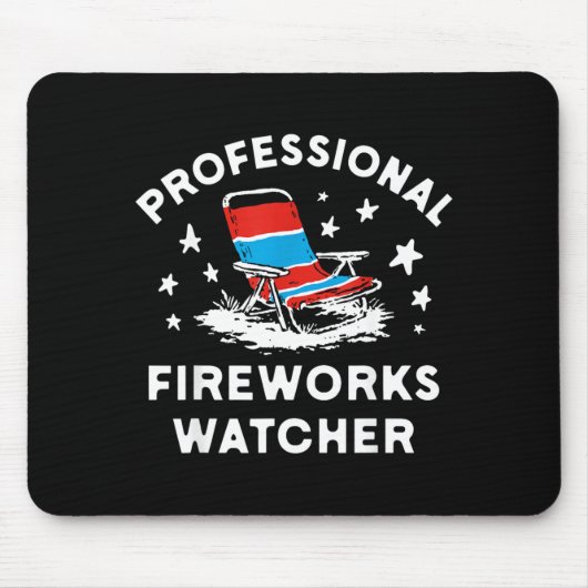 4 juli grappige professionele vuurwerk kijker muismat (Voorkant)