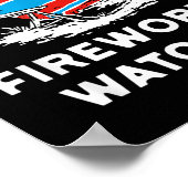 4 juli grappige professionele vuurwerk kijker poster (Hoek)