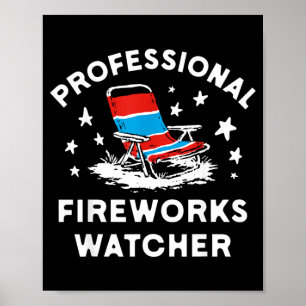 4 juli grappige professionele vuurwerk kijker poster