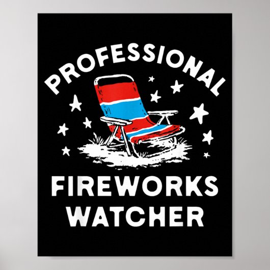 4 juli grappige professionele vuurwerk kijker poster (Voorkant)