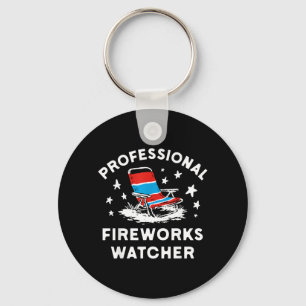 4 juli grappige professionele vuurwerk kijker sleutelhanger