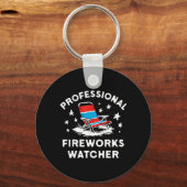 4 juli grappige professionele vuurwerk kijker sleutelhanger (Voorkant)