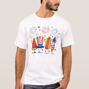 4 juli Grappige Vuurwerk T-shirt