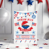4 juli Grill Lichtblauw Barbeque BBQ Party Kaart