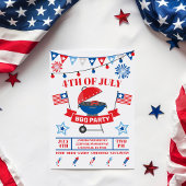 4 juli Grill Rode Barbecue BBQ Feest Kaart