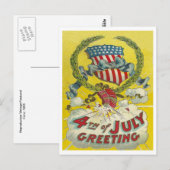4 juli groet briefkaart (Voorkant / Achterkant)