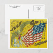 4 juli Groet Briefkaart (Voorkant / Achterkant)