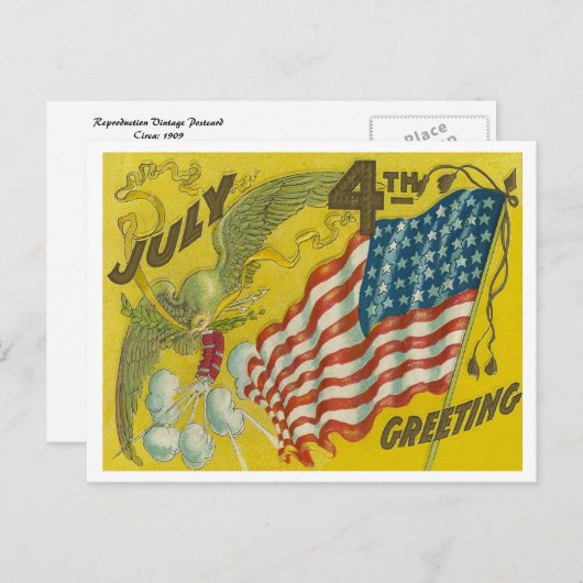 4 juli Groet Briefkaart (Voorkant / Achterkant)