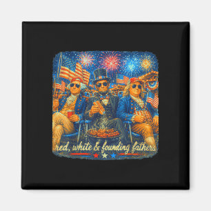 4 juli grondleggers vaderlandslievend vintage magneet