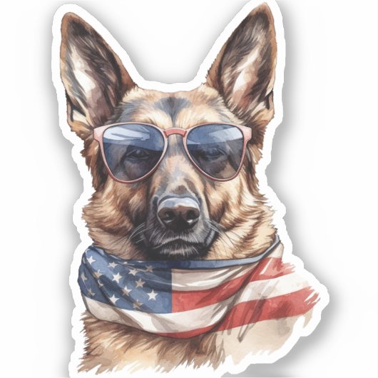 4 Juli Grote Hond-70631 Sticker (Voorkant)