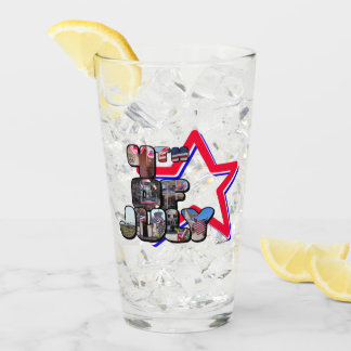 4 juli grote letter ster glas