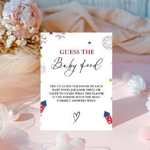 4 juli Guess The Baby Food Baby shower Game Reclamebord Met Voetstuk