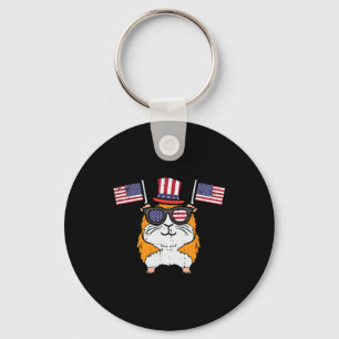 4 juli Guinee Pig US Flag Patriot Boys Girls Kind Sleutelhanger
