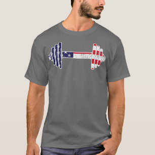 4 juli GYM Graphic Patriotic USA American Fla T-shirt