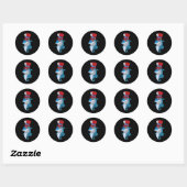 4 juli haai voor kinderen ronde sticker (Vel)