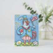 4 JULI HAAN, VAKANTIE KIP BRIEFKAART (Staand voorkant)