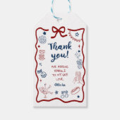4 juli handgetekende verjaardagsfeest cadeautags cadeaulabel (Voorkant)